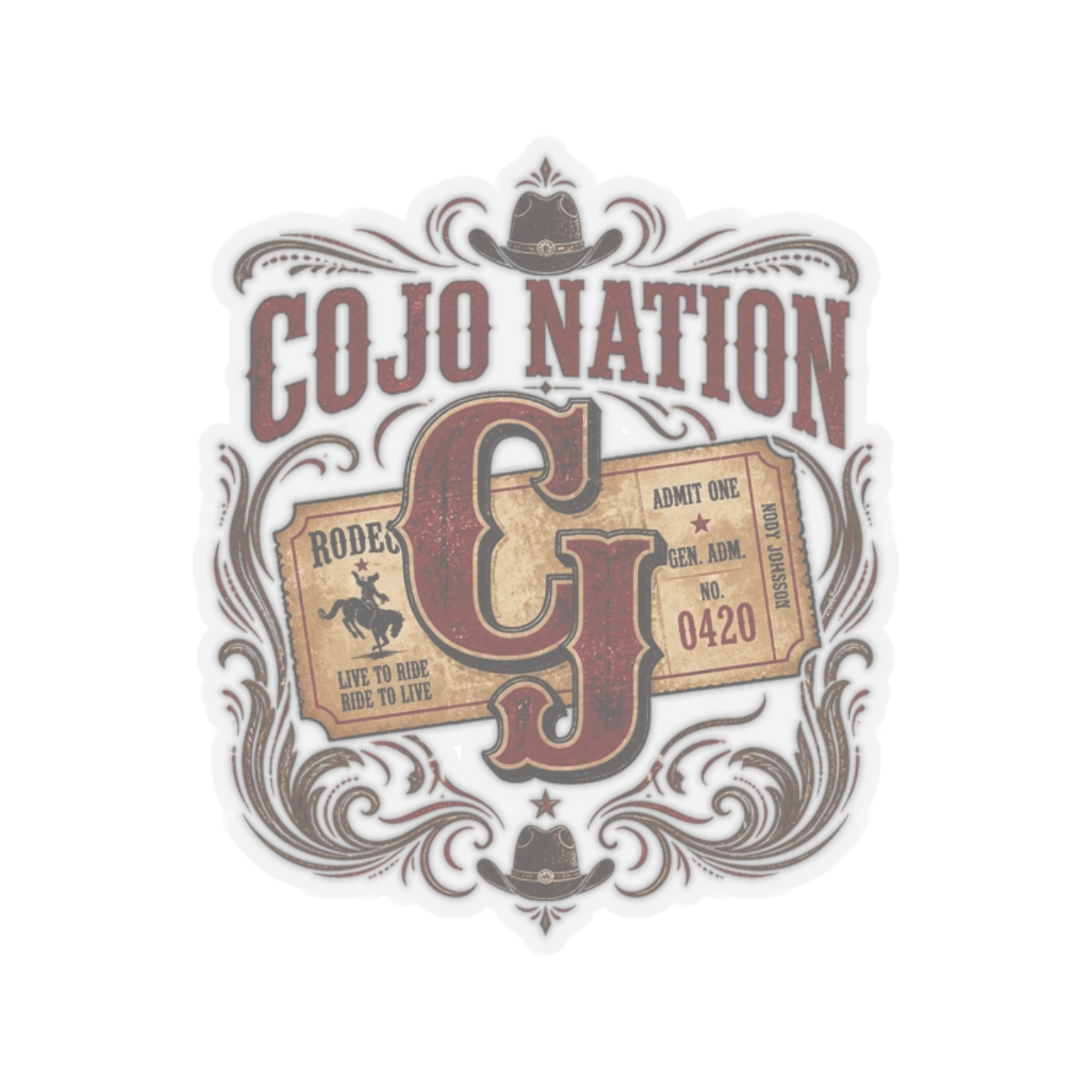 Cody Johnson "COJO NATION" Sticker - alternate angle 4, merchandise