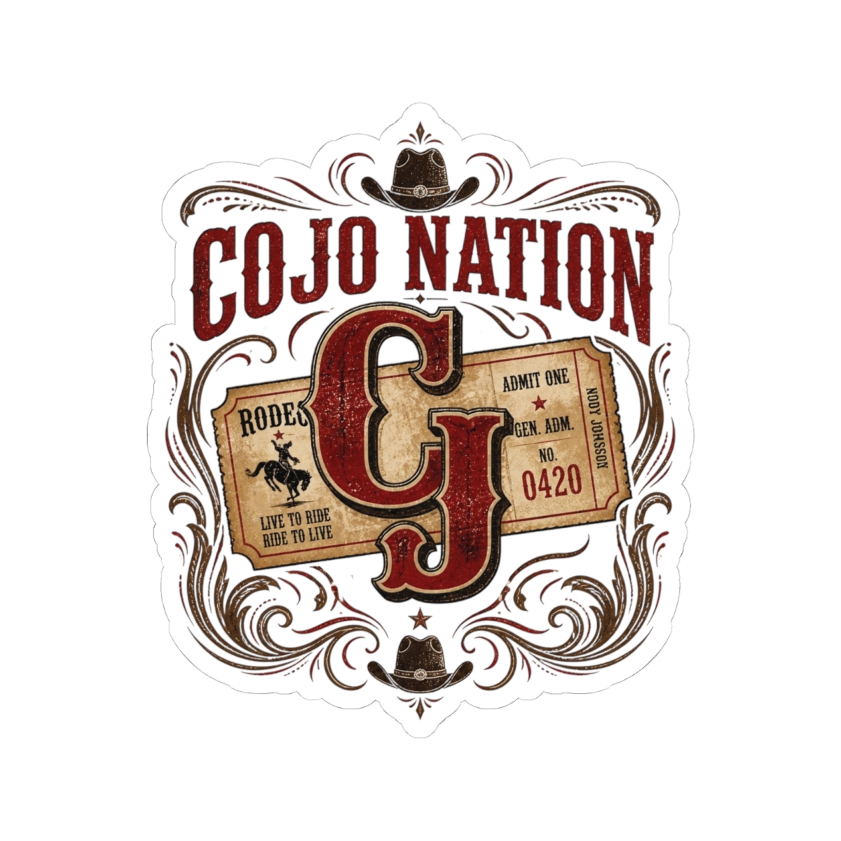Cody Johnson "COJO NATION" Sticker - Cody Johnson official Stickers merch